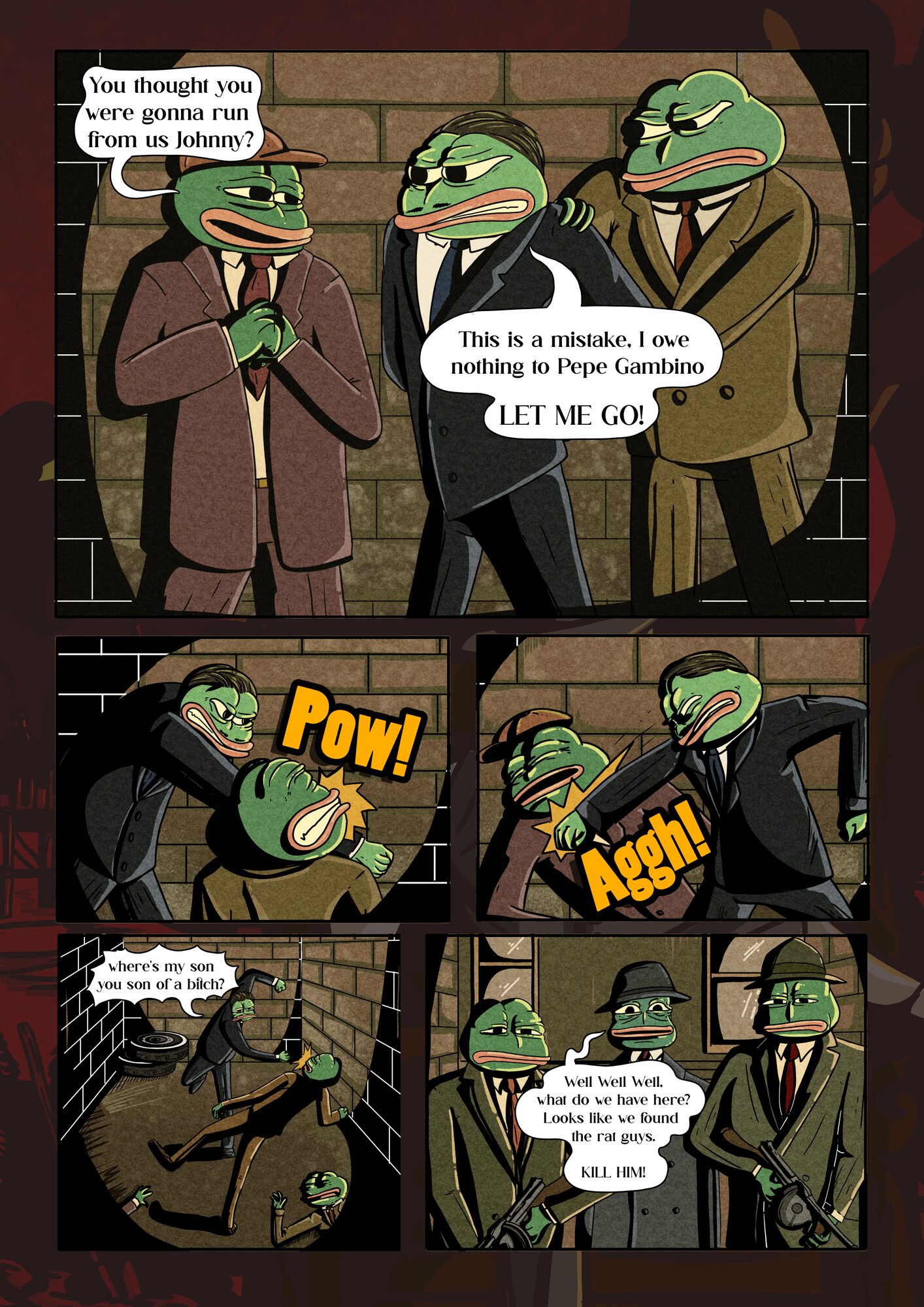 Page 1 of the Pepe Mafioso comic