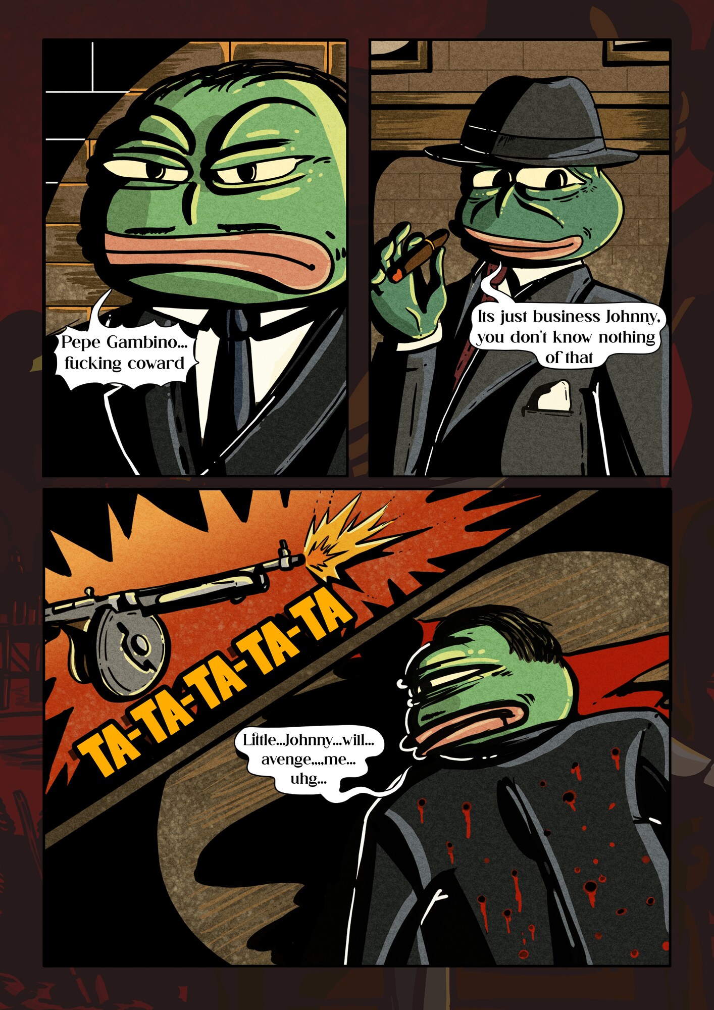 Page 2 of the Pepe Mafioso comic